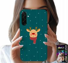 Etui Do Samsung Galaxy A36 5G - Renifer Na Zielonym Tle Świąteczne Wzory