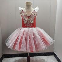 Children's Swan Lake Sequined Ballet Tutu Skirt Costume 110 cm raudona