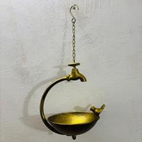 Handcrafted Iron Hanging Bird Feeder Faucet Design Bird Feeding Bowl  Garden Decor auksas