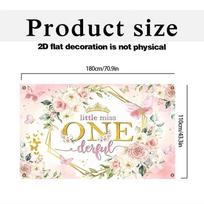2D Watercolor Rose Onederful Banner Backdrop for First Birthday Party Supplies 47.2x31.5inch/120*80cm