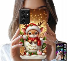 Etui Do Samsung Galaxy S21 Ultra - Reniferek Słodki Renifer Świąteczne Wzór