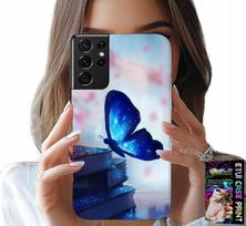 Etui Do Samsung Galaxy S21 Ultra - Niebieski Motylek, Motyl, Damskie Wzory
