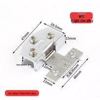 90° Glass Hinge for Display and Wine Cabinets, Hole-Free Design