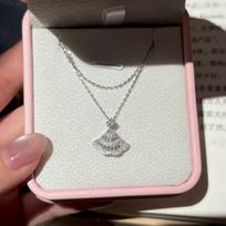 The Princess's Skirt Necklace Exudes A Luxurious and Exquisite Charm, with A Sweet and Versatile Collarbone Chain 40CM platina