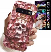 Etui Do Samsung Galaxy S10 Plus - Kobiece, Modne Wzory, Czaszka W Róże