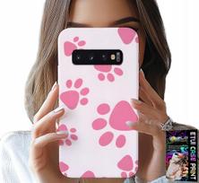Etui Do Samsung Galaxy S10 Plus - Różowe Psie Łapki, Plecki, Obudowa Case