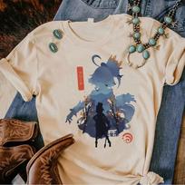Genshin Impact Furina T-Shirts Frauen Comic Y2k Anime T-Shirt Weibliche Designer Lustige Kleidung S