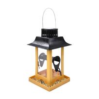 Outdoor Hanging Bird Feeder with Metal Roof and Transparent Sides for Garden Yard Patio Decor and Wild Bird Feeding One Size