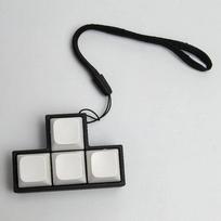New T-shaped Fidget Keychain Keycap Relief Stress Clicker Toy Pass The Time 4 Keys Button Finger Keyboard Cap for Adults balta