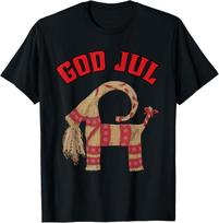 Swedish Straw Christmas Goat God Jul Nordic Julbock TShirt S įvairiaspalvis