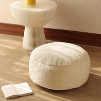50cm Washable Plush Cushion Cover Round Futon Tatami Floor Footstool Cover HomeDecor Moroccan Ottoman Meditation Pouf No filling 50x50x20cm