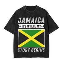 Summer Jamaica Strong Jamaica Pride  Washed T Shirt Merch Harajuku TShirts  Unisex Women Tee S