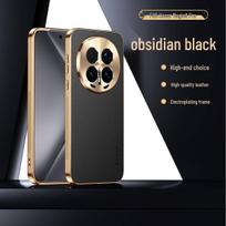 Honor Magic 8/7 Pro Electroplated Lychee Leather Anti-drop Phone Case for Men Honor Magic 8 obsidian black spalva