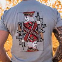 Fashion New Tactical King T-shirt Men's Combat Short Sleeves Moisture Wicking Military Training Top Print Cotton Tops Unisex S įvairiaspalvis