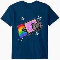 Juokingas Mėmas Kūrybinis Viršus Hip Hop Y2K Vintage Spausdinimo Trumpomis Rankovėmis Nyan Katė su Vaivorykšte T-shirt Atsitiktinis Laisvas Gatvės Apranga Unisex 5XL įvairiaspalvis