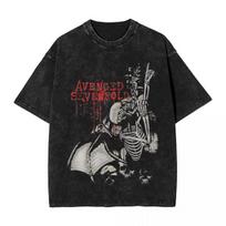 Hot Avengeds Metal Band Poster Print Tshirt Unisex Women Vintage Washed Cotton Harajuku Fashion Summer Tee Casual Oversized Top S