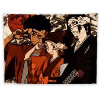 Tapestry Samurai Champloo Fu Mugen Jin 75x100 juoda