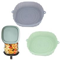 2 vnt. oro gruzdintuvės silikoninis krepšelis silikoninė forma Airfryer orkaitės kepimo padėklas Picos keptos vištienos krepšelio daugkartinio naudojimo keptuvės įkloto priedai