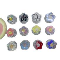 Korean Phone Magnetic Stand with MagSafe - Strong Adsorption, Liquid Sand Flower Design Light Blue Flower Liquid Glitter