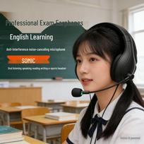 ShuoMeiKe D93PRO Noise-Cancelling Over-Ear Headphones for Kids - Ideal for English Learning, Oral Speaking, and Listening Exams.