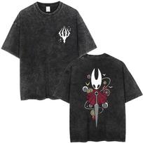 Washed Vintage Game Hollow Knight Double Sided Print Tshirt Fans Gift Men Women Fashion Casual Oversized Short Sleeve T Shirts S
