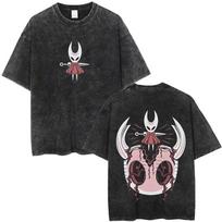 Game Hollow Knight Funny Vintage Washed T Shirt Men Women Clothing Casual Oversized Short Sleeve Tees Cotton TShirt Streetwear S