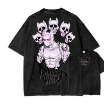 JoJo's Bizarre Adventure T-shirt Killer Queen Washed Y2k T Shirt Summer Short Sleeve Pure Cotton Tees Tops Men Women Clothing S