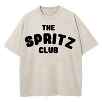 Cotton Vintage Washed Aperol Spritz Club T Shirt Fashion MenWomen Aesthetic Graphic Lemon Cool Loose Acid Wash Tees Shirts S