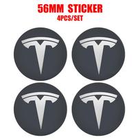 4pcs 56/60mm Car Styling Wheel Center Cap Sticker Hub Covers Badge Accessories for Tesla Model 3 Y X S Semi Cybertruck Roadster For Tesla&4pcs