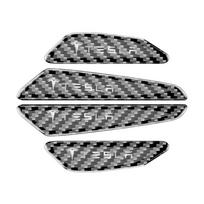 4pcs Carbon Fiber Car Door Anti-collision Scratch Protector Strips Sticker For Tesla Model 3 Model S Model X Model Y 2020 2021