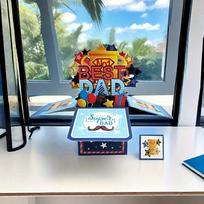 1 3D Pop Up Best Dad Card and 1 3D Pop Up Best Dad Envelope Card - A Multifunctional Themed Surprise Gift for Father's Day, Birthdays