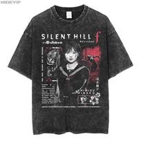 Silent Hill F Large Tshirt  Cotton Retro Washed Tshirt for Men and Women Hip Hop Streetwear S