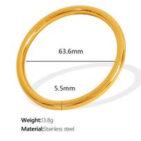 Classic Plain Ring Glossy Bracelet for Women, Light Luxury Cold Wind Bracelet Plated with 18K Gold Atmospheric Versatile Jewelry for Women
