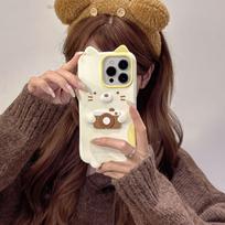 Cartoon Cute Cat Camera iPhone 13-16 Pro Max Anti-fall Case iPhone 16 Pro Max