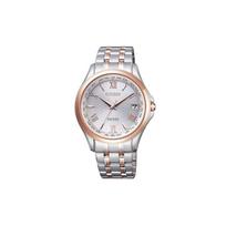 CITIZEN 50 meters waterproof solar Quartz super titanium strap 38mm men's watch silver dial CB1084-51A mėlyna