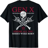X Generation Before All You Sissie Were Born Skull Rock Hand T-T-Shirt L