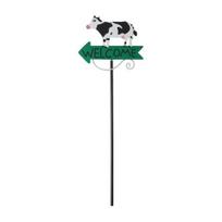 Welcome Sign Yard Stake Fun Animal Designs Garden Stake Cute Bunny Frog Welcome Sign with Stake for Outdoor Front Yard Lawn Cow