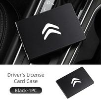 Aluminum Alloy Driver License Holder Ultra-thin Metal Card Bag For Citroen C4 C3 C5 C1 C2 Berlingo Celysee Cactus Picasso juoda