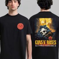 Guns N Roses London UK 2025 Tour Event Tee At Wembley Stadium On June 26 2025 Two Sided T-Shirt S juoda