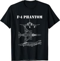 F-4 Phantom Fighter Jet Airplane Pilot Military Cotton Tshirt Casual Unisex Tops Tees O-Neck Mens Clothing Oversized T-shirt S įvairiaspalvis