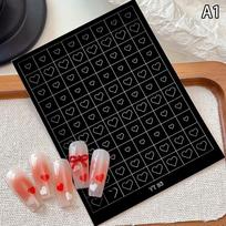 SN 1PC new Airbrush Stencil For Nails Heart Bow Stars Pattern Hollow Nail Sticker Templates For French Manicure Tips Nail Design