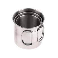 Stainless Steel Camping Cups Set 3 Pieces 7cm 8cm 9cm Durable Outdoor Drinkware 410 Material Lightweight Portable Stackable One Size sidabras