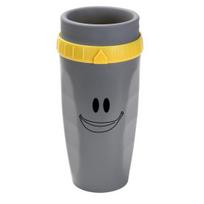 Nešiojamas „Twizz Cup“ nepralaidus kelioninis puodelis su šiaudiniu dvisluoksniu izoliuotu silikoniniu „Twist“ dizaino karšto / šalto gėrimo puodeliais vaikams A pilka