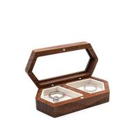 Multi-function Velvet Mini Wood Rings Box Square Necklace Earrings Rings Display Case Dust-proof Luxury Jewelry Organizer Couple balta