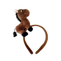 Cute Cartoon Horse Headband Pony Hair Hoop Solid Color Mascot 2026 New Year Headband Women kava
