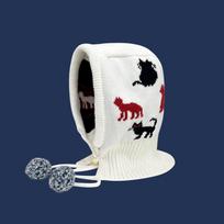 Fashion Pullover Hat Jacquard Balaclava Hat Kitten Horn Button Ear Protection Hat Red Beanie Cat Pattern Knitted Hat Warm XS（old） balta