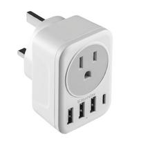 Universal Travel Adapter Socket Worldwide Power Plug Converter with Multiple USB Ports Compatible for International Use One Size