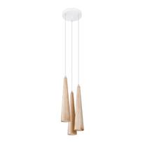 Lampa Wisząca Industrialna Potrójna Naturalne Drewno Sula 3Xgu10 10W Sl.1101 Sollux Lighting