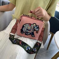 Designer Luxury Brand Handbags Crossbody Bags Elephant Embroidered Bags for Women Leather Handbag Messenger Bag Purses Satchels rožinė