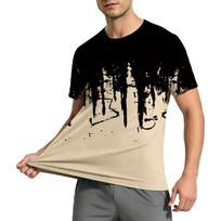 Men’s Quick Dry Short Sleeve T Shirt for Outdoor Sports Fitness Fishing Lightweight Breathable Top L smėlis